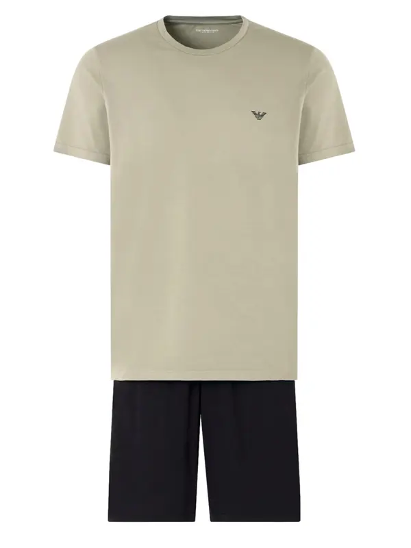 Emporio Armani Emporio Armani Kratka pidžama  siva / crna