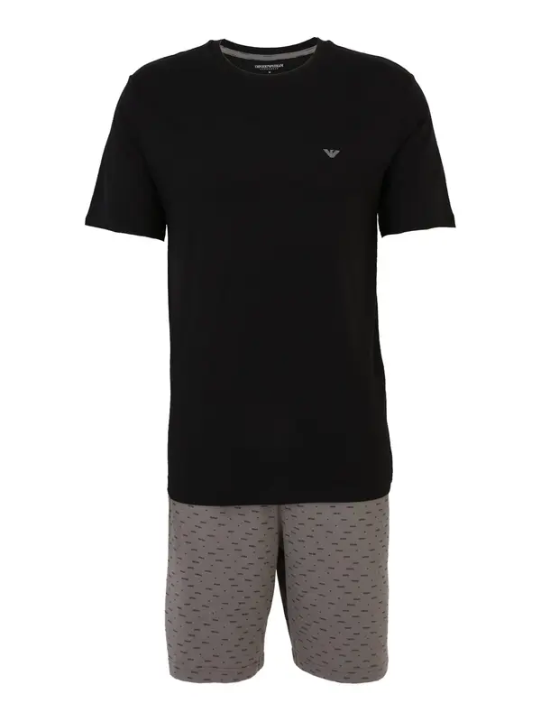 Emporio Armani Emporio Armani Kratka pidžama  taupe siva / crna