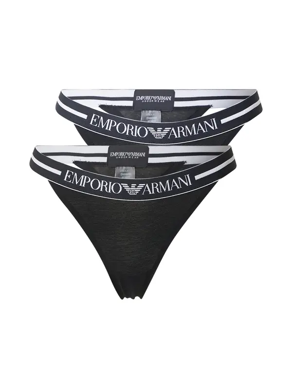 Emporio Armani Emporio Armani Tanga gaćice  crna / bijela
