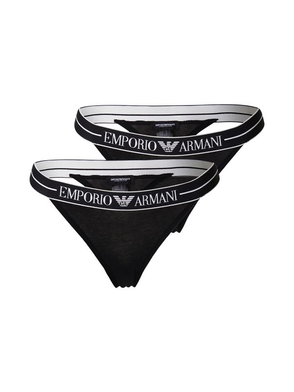 Emporio Armani Emporio Armani Tanga gaćice  crna / bijela