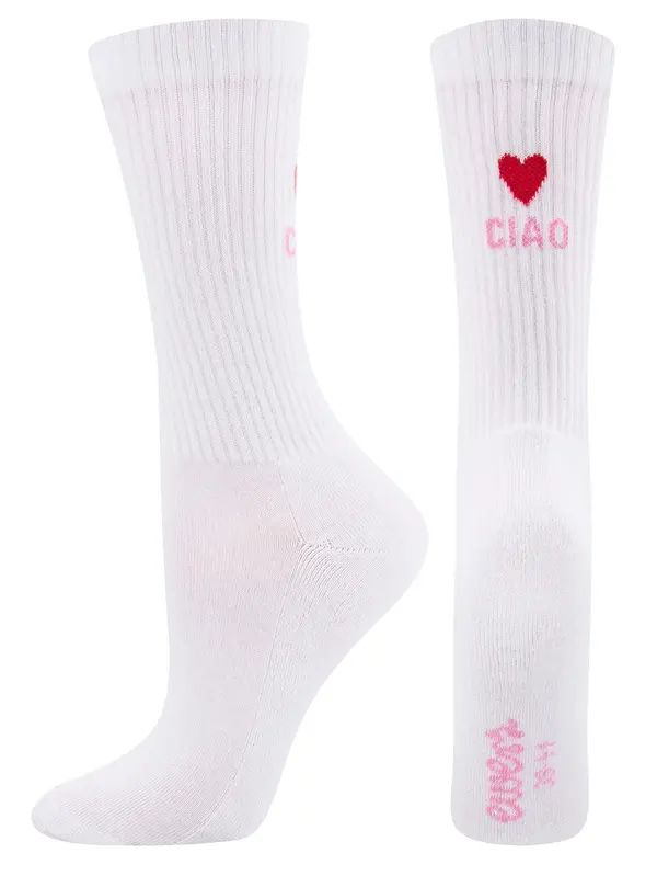 EWERS EWERS Čarape 'Ciao Amore'  fuksija / bijela