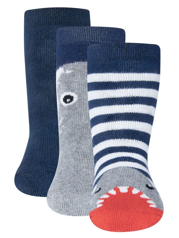 EWERS EWERS Čarape  crno plava / svijetlosiva / neonsko narančasta / bijela