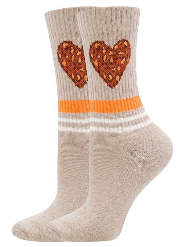 EWERS EWERS Čarape 'Herz'  tamno bež / neonsko narančasta / tamno narančasta / prljavo bijela