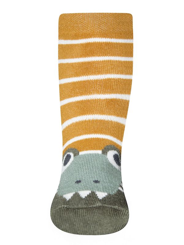 EWERS EWERS Čarape 'Krokodil'  boja devine dlake (camel) / pastelno zelena / tamno zelena / svijetla bež