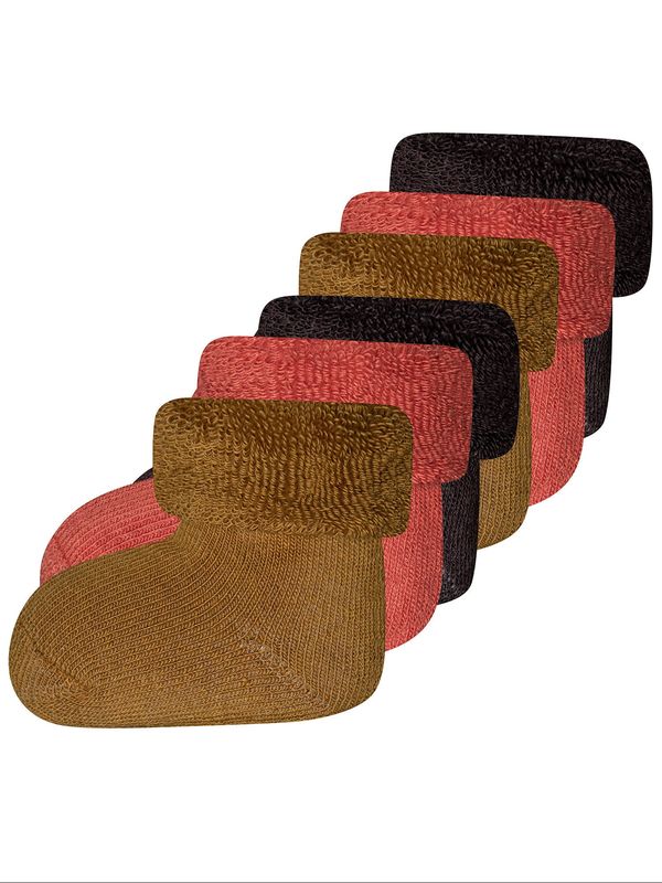 EWERS EWERS Čarape 'Uni'  svijetlosmeđa / koraljna / crna