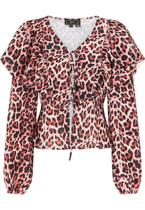 faina faina Bluza  bež / hrđavo crvena / crna