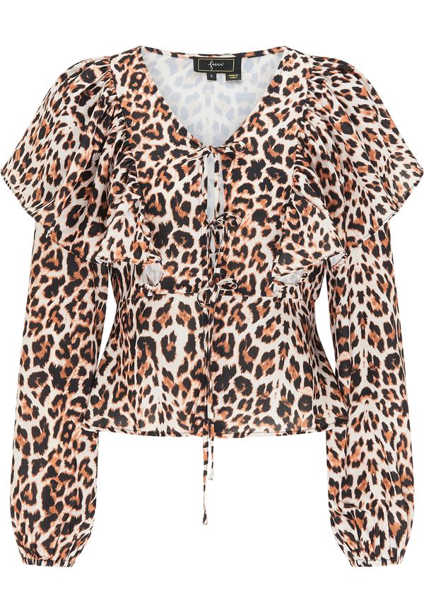 faina faina Bluza  hrđavo smeđa / crna / bijela