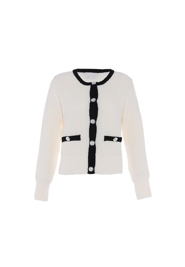 faina faina Kardigan  crna / vuneno bijela