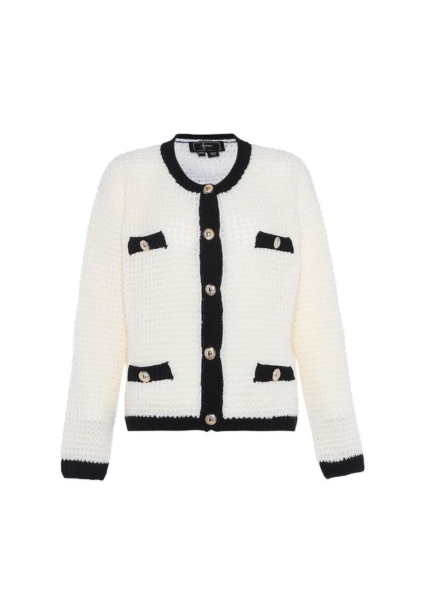 faina faina Kardigan  crna / vuneno bijela