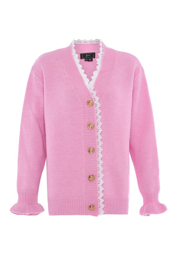 faina faina Kardigan  roza / bijela
