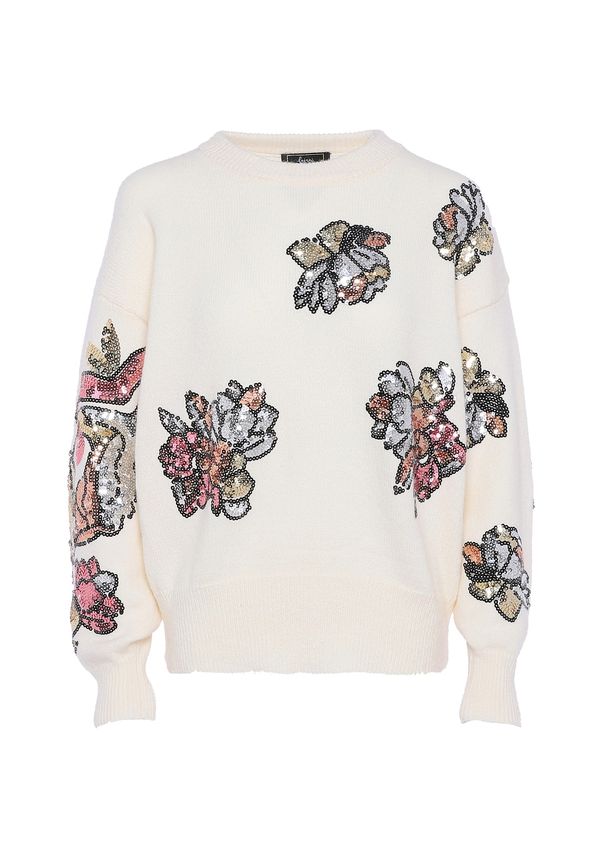 faina faina Pulover  marelica / prljavo roza / srebro / vuneno bijela