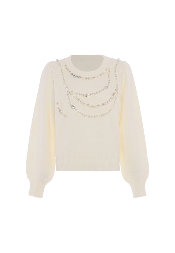 faina faina Pulover  srebro / biserno bijela / vuneno bijela