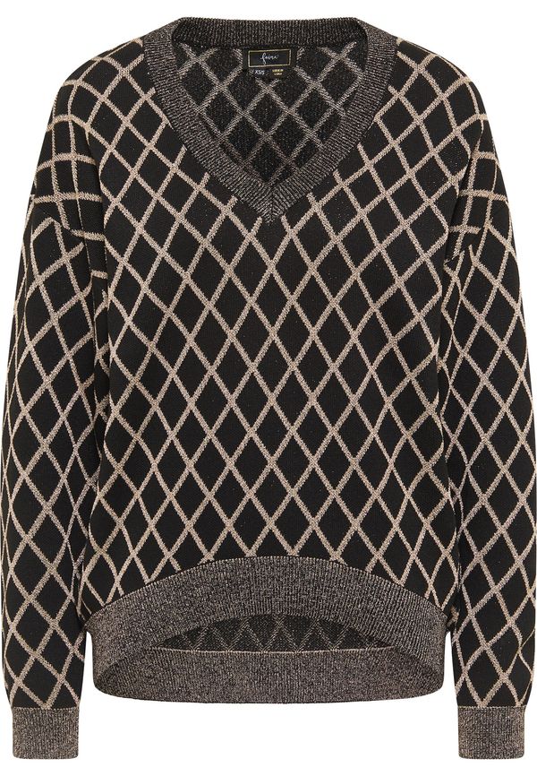 faina faina Pulover  zlatna / crna