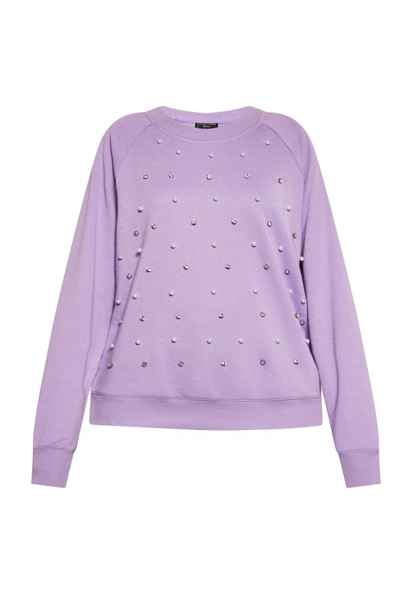 faina faina Sweater majica  lavanda / srebro / bijela