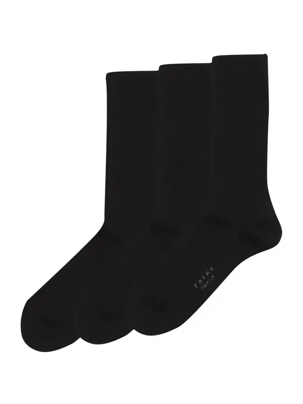 FALKE FALKE Čarape 'Family'  tamo siva / crna