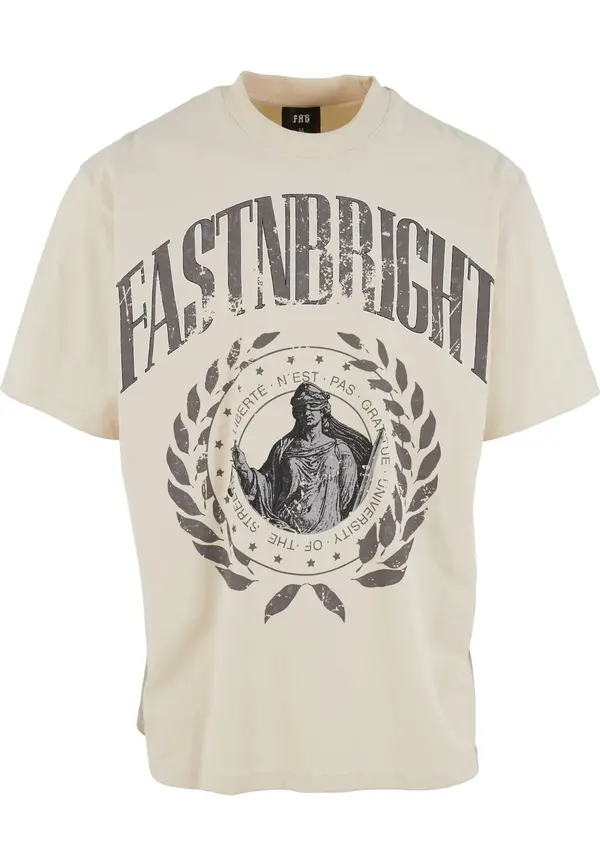 Fast & Bright Fast & Bright Majica 'Justice'  bež / bazalt siva