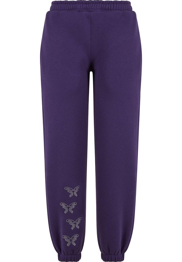 Felicious Felicious Hlače  tamno ljubičasta / srebro