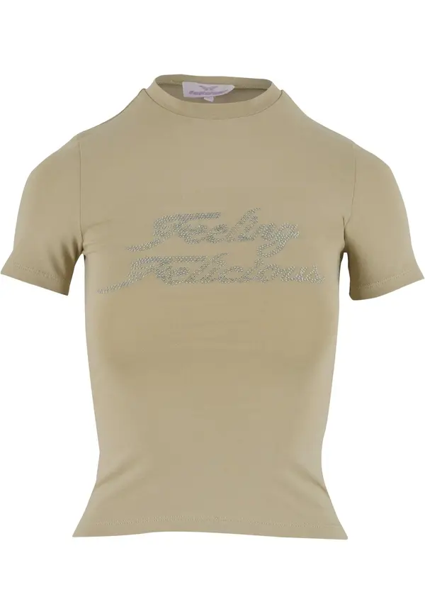 Felicious Felicious Majica 'Feeling'  maslinasta / srebro