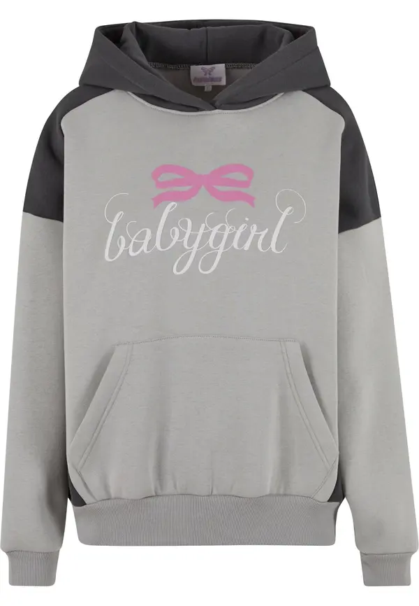 Felicious Felicious Sweater majica 'Babygirl'  siva / svijetloroza / crna / bijela