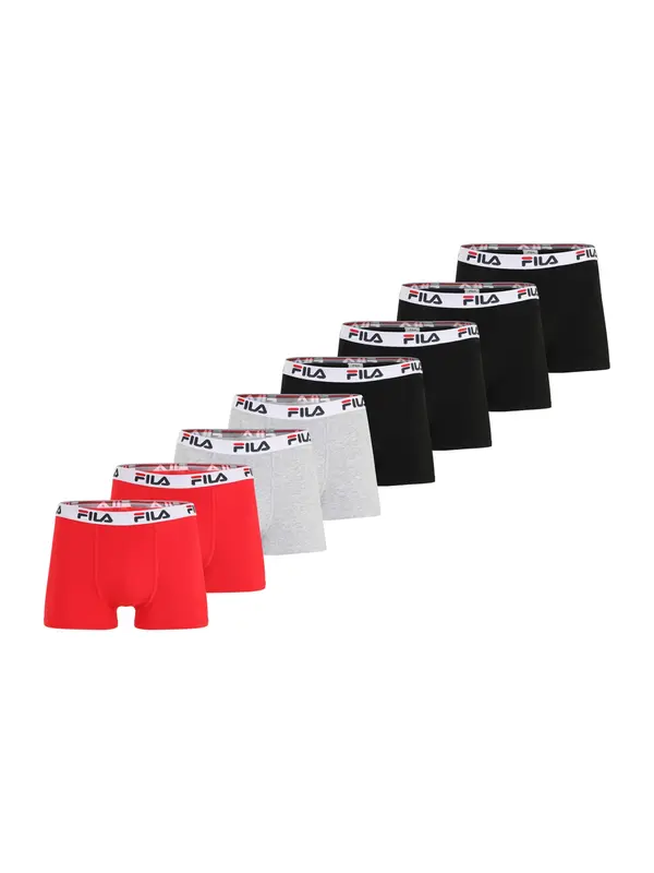 FILA FILA Bokserice  svijetlosiva / crvena / crna / bijela