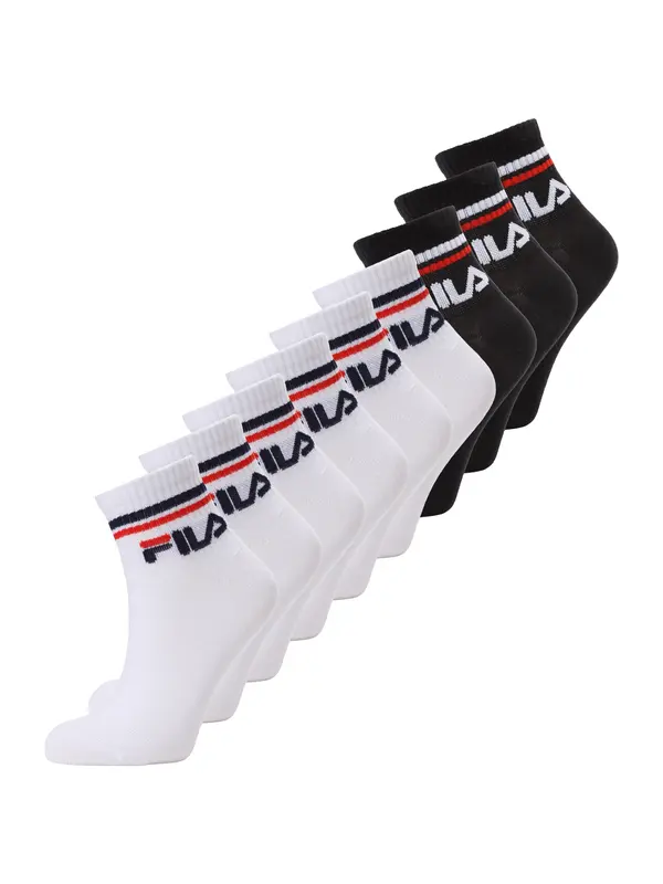 FILA FILA Čarape 'QUARTER'  crvena / crna / bijela