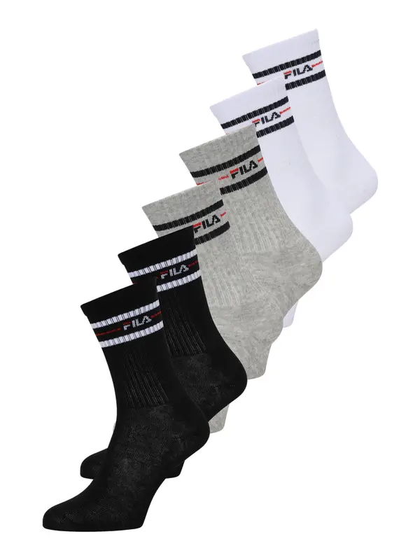 FILA FILA Čarape  siva melange / crvena / crna / bijela