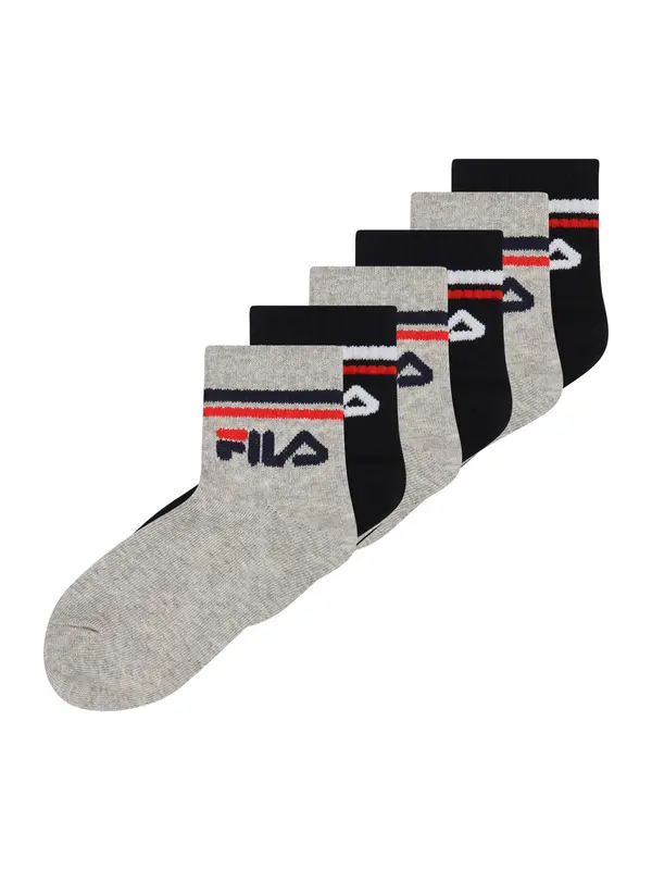 FILA FILA Sportske čarape  siva melange / crvena / crna / bijela