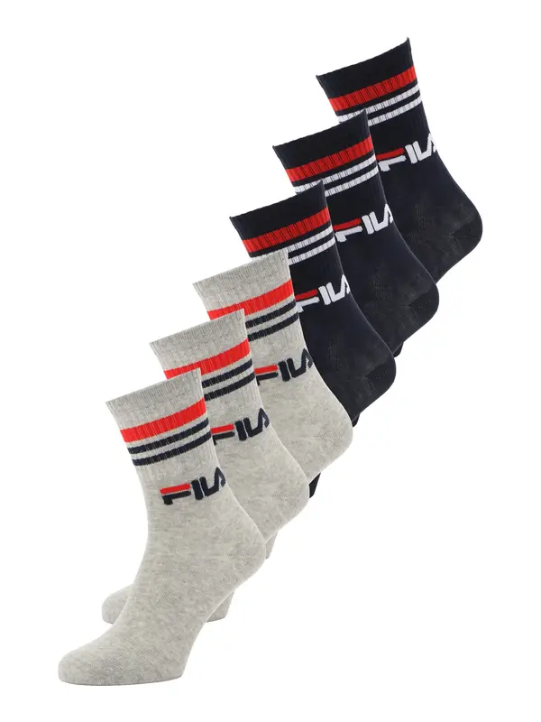 FILA FILA Sportske čarape  siva melange / crvena / crna