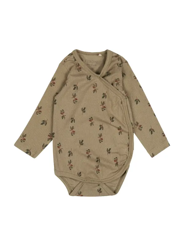 Fixoni Fixoni Dječji bodi  kaki / tamno zelena / tamno crvena