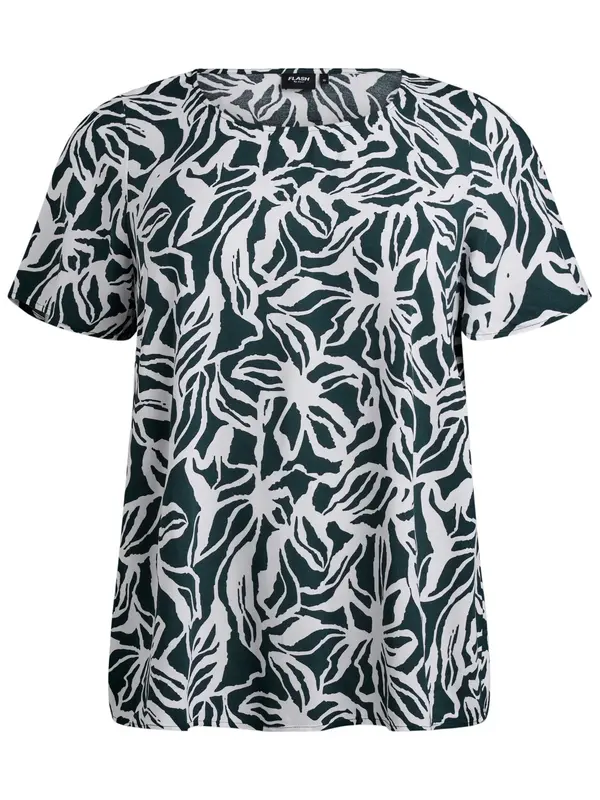 Flash by Zizzi Flash by Zizzi Bluza 'Flbilly'  tamno zelena / bijela
