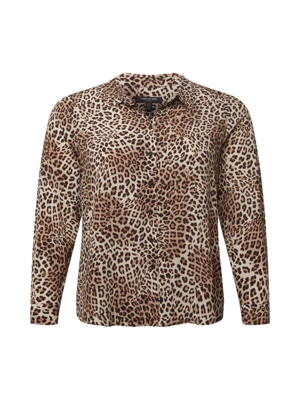 Forever New Curve Forever New Curve Bluza 'Gia'  smeđa / crna / bijela