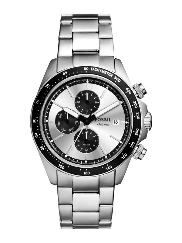 FOSSIL FOSSIL Analogni sat 'AUTOCROSS'  crna / srebro