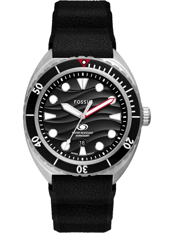 FOSSIL FOSSIL Analogni sat 'Breaker'  crna / srebro
