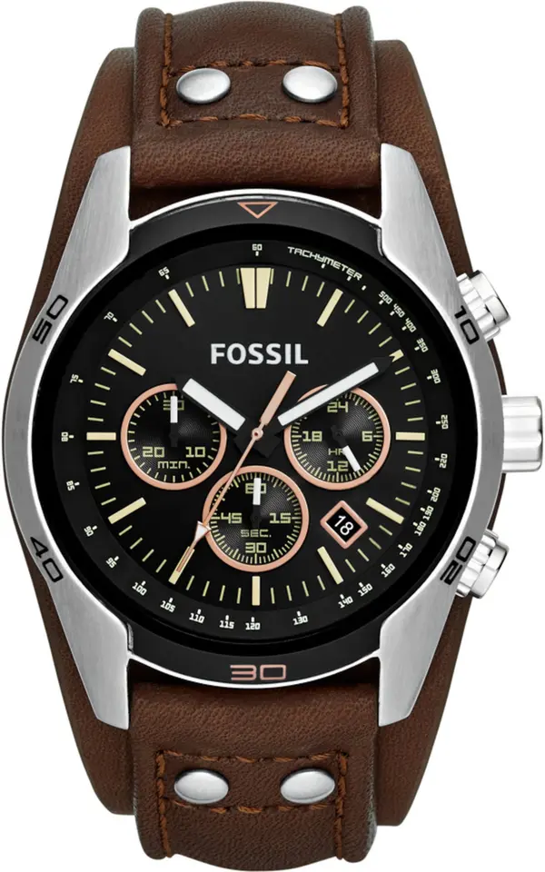 FOSSIL FOSSIL Analogni sat 'COACHMAN CH2891'  smeđa / srebro