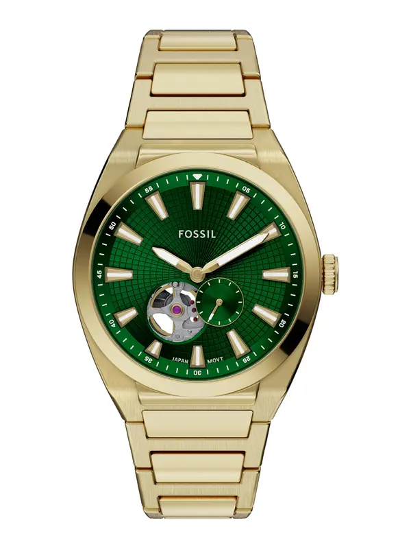 FOSSIL FOSSIL Analogni sat 'EVERETT'  zlatna / tamno zelena / bijela