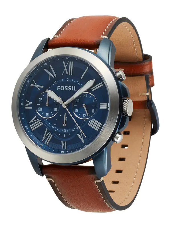 FOSSIL FOSSIL Analogni sat 'Grant FS5151'  ultra morsko plava / oker / srebro