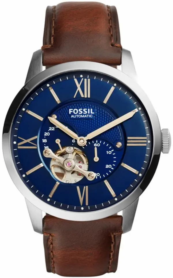FOSSIL FOSSIL Analogni sat 'Townman'  smeđa / srebrno siva