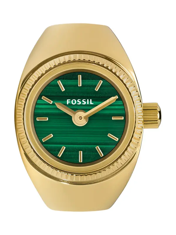 FOSSIL FOSSIL Prsten  zlatna / smaragdno zelena