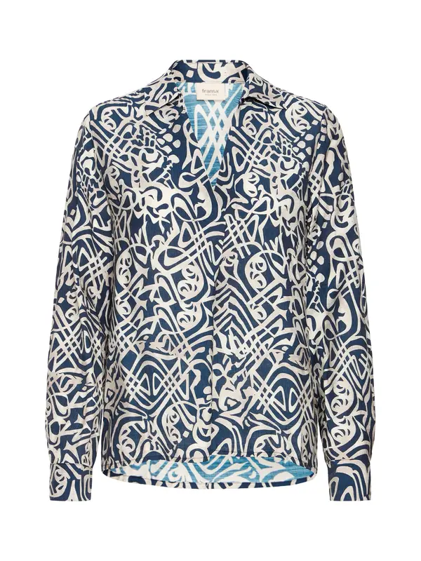 Fransa Fransa Bluza 'FRAriana'  morsko plava / prljavo bijela