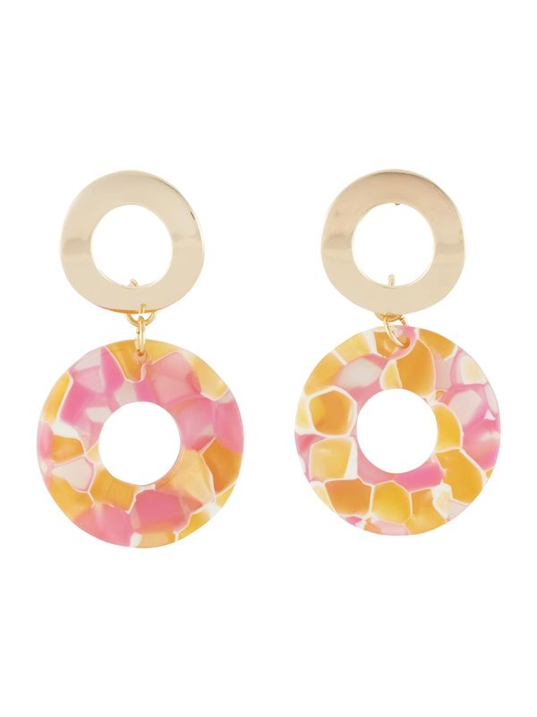 Fräulein Wunder Fräulein Wunder Naušnice 'Adua'  pastelno žuta / roza / bijela