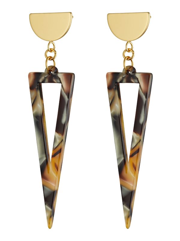 Fräulein Wunder Fräulein Wunder Naušnice 'Agnes'  moka smeđa / zlatna / kaki