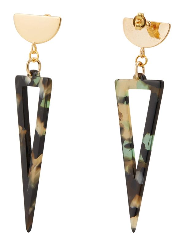 Fräulein Wunder Fräulein Wunder Naušnice 'Agnes'  zlatna / zelena