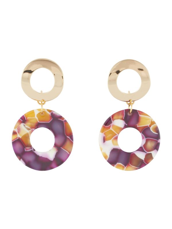 Fräulein Wunder Fräulein Wunder Naušnice  zlatna / tamno ljubičasta / narančasta / bijela