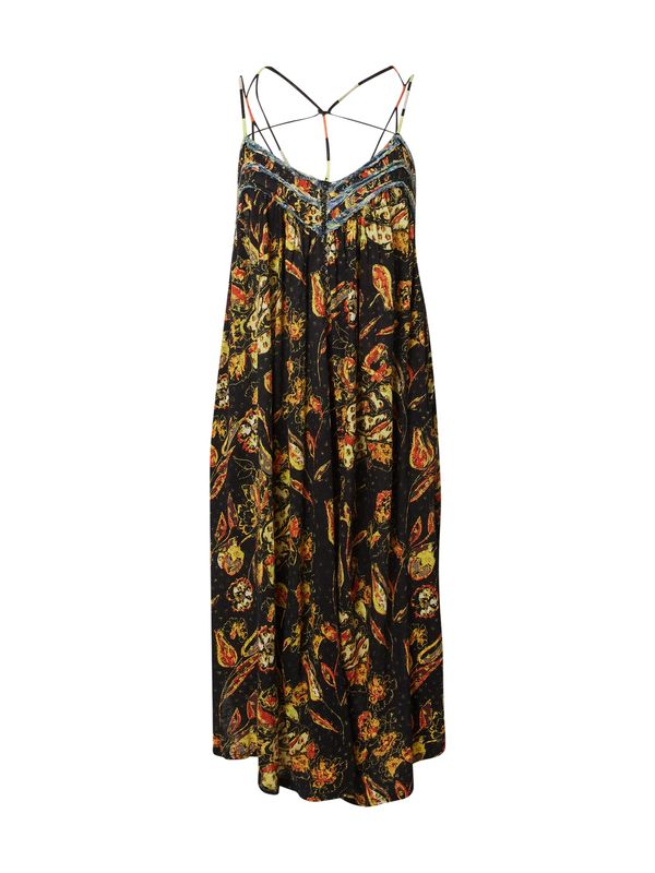 Free People Free People Tunika 'GARDEN PARTY'  zlatno žuta / narančasto crvena / crna