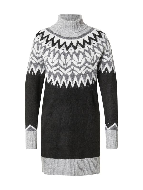 Freequent Freequent Pletena haljina 'MERLA'  svijetlosiva / tamo siva / crna