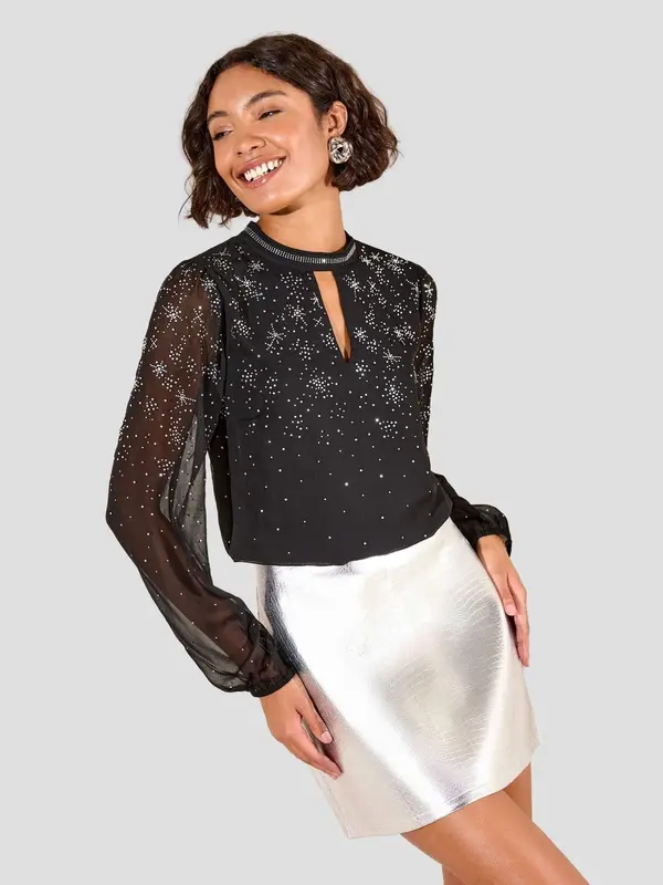 Friends Like These Friends Like These Bluza  crna / prozirna