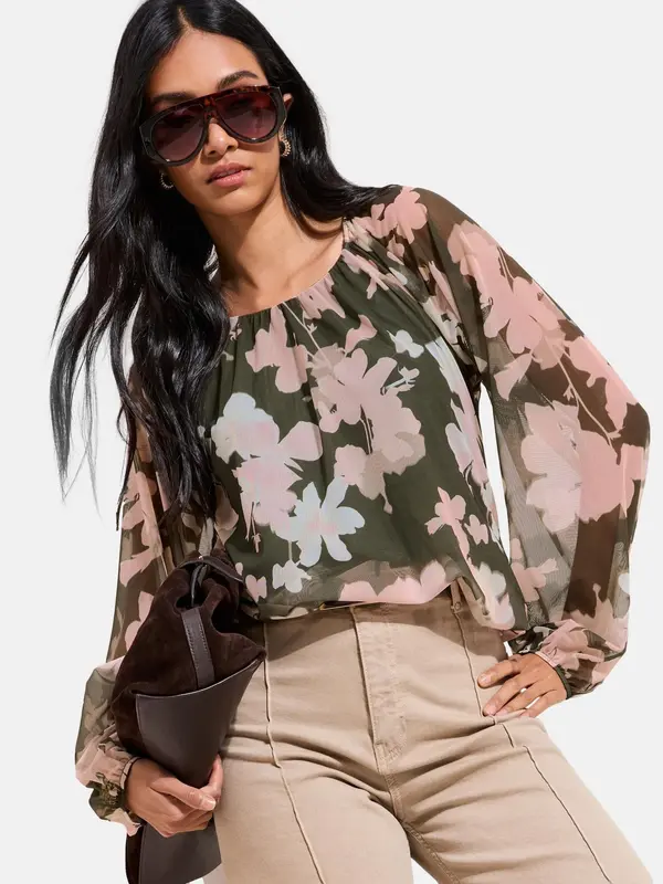 Friends Like These Friends Like These Bluza  pastelno plava / maslinasta / roza