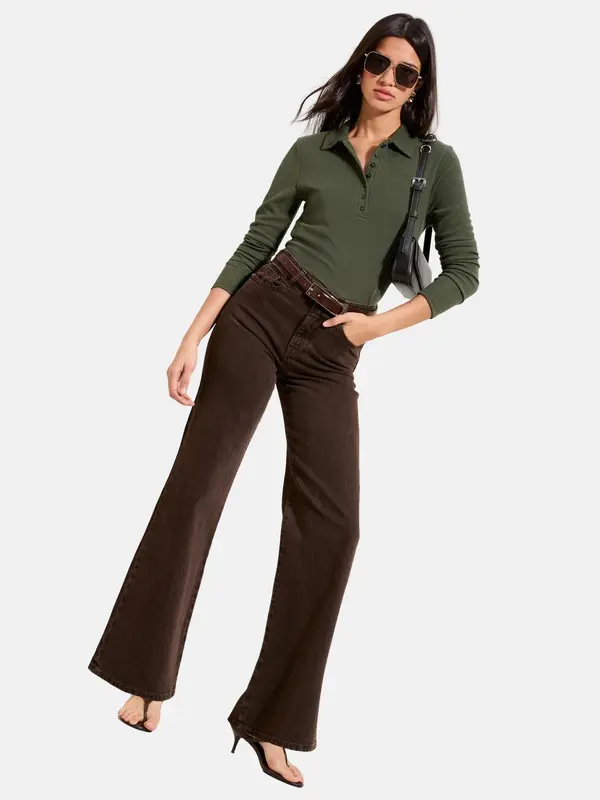 Friends Like These Friends Like These Majica 'Crinkle Henley'  kaki