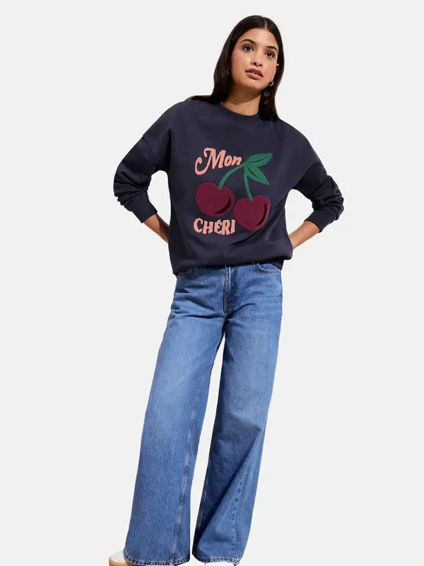 Friends Like These Friends Like These Sweater majica  mornarsko plava / zelena / roza / tamno crvena