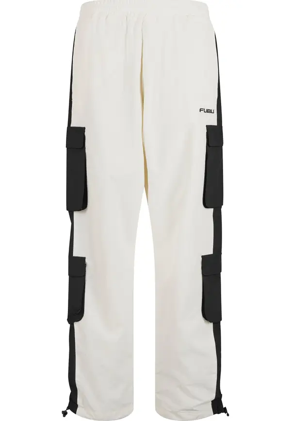 FUBU FUBU Cargo hlače  crna / bijela